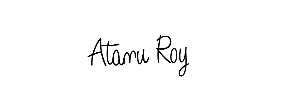 Use a signature maker to create a handwritten signature online. With this signature software, you can design (Angelique-Rose-font-FFP) your own signature for name Atanu Roy. Atanu Roy signature style 5 images and pictures png