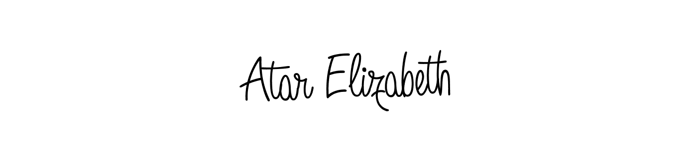 Make a beautiful signature design for name Atar Elizabeth. With this signature (Angelique-Rose-font-FFP) style, you can create a handwritten signature for free. Atar Elizabeth signature style 5 images and pictures png