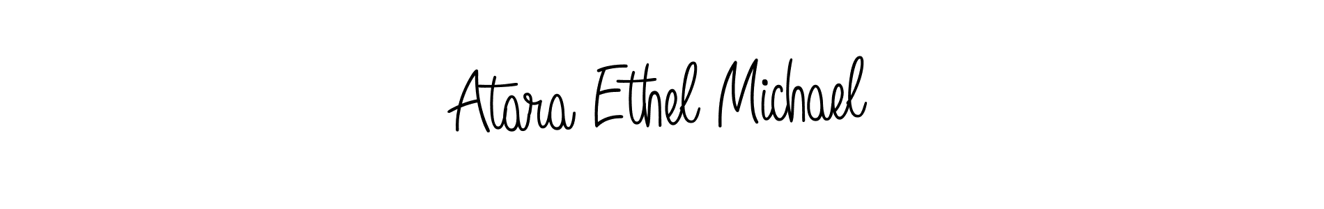 You should practise on your own different ways (Angelique-Rose-font-FFP) to write your name (Atara Ethel Michael) in signature. don't let someone else do it for you. Atara Ethel Michael signature style 5 images and pictures png