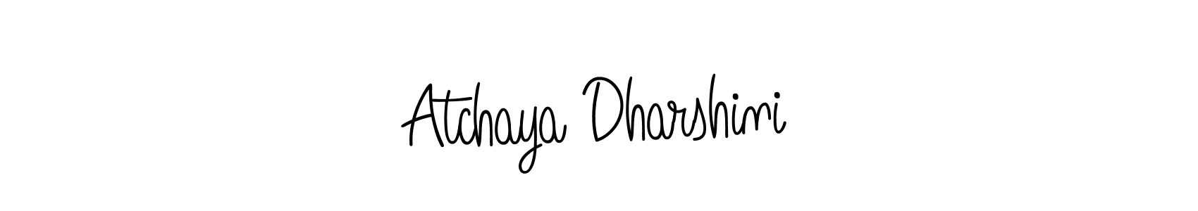 Use a signature maker to create a handwritten signature online. With this signature software, you can design (Angelique-Rose-font-FFP) your own signature for name Atchaya Dharshini. Atchaya Dharshini signature style 5 images and pictures png