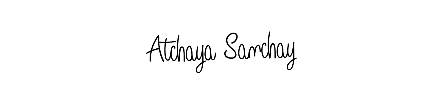 Use a signature maker to create a handwritten signature online. With this signature software, you can design (Angelique-Rose-font-FFP) your own signature for name Atchaya Sanchay. Atchaya Sanchay signature style 5 images and pictures png