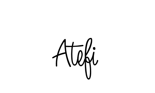 Use a signature maker to create a handwritten signature online. With this signature software, you can design (Angelique-Rose-font-FFP) your own signature for name Atefi. Atefi signature style 5 images and pictures png