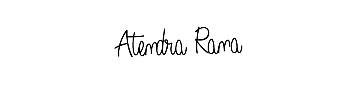 Use a signature maker to create a handwritten signature online. With this signature software, you can design (Angelique-Rose-font-FFP) your own signature for name Atendra Rana. Atendra Rana signature style 5 images and pictures png