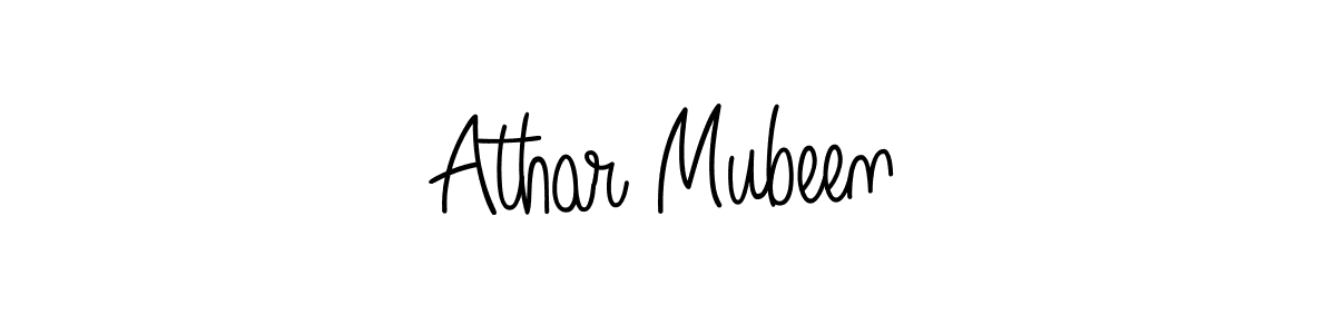 Athar Mubeen stylish signature style. Best Handwritten Sign (Angelique-Rose-font-FFP) for my name. Handwritten Signature Collection Ideas for my name Athar Mubeen. Athar Mubeen signature style 5 images and pictures png