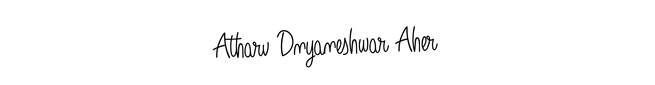 How to make Atharv Dnyaneshwar Aher name signature. Use Angelique-Rose-font-FFP style for creating short signs online. This is the latest handwritten sign. Atharv Dnyaneshwar Aher signature style 5 images and pictures png