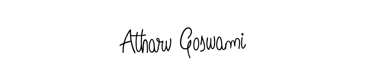 Design your own signature with our free online signature maker. With this signature software, you can create a handwritten (Angelique-Rose-font-FFP) signature for name Atharv Goswami. Atharv Goswami signature style 5 images and pictures png