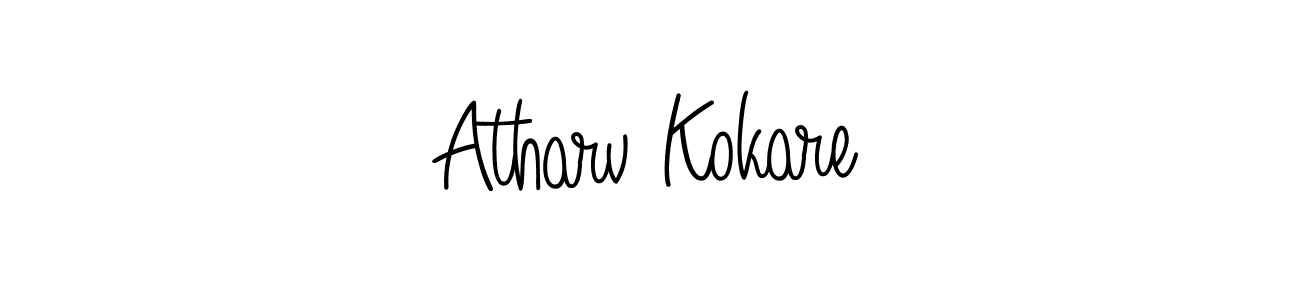 How to make Atharv Kokare name signature. Use Angelique-Rose-font-FFP style for creating short signs online. This is the latest handwritten sign. Atharv Kokare signature style 5 images and pictures png