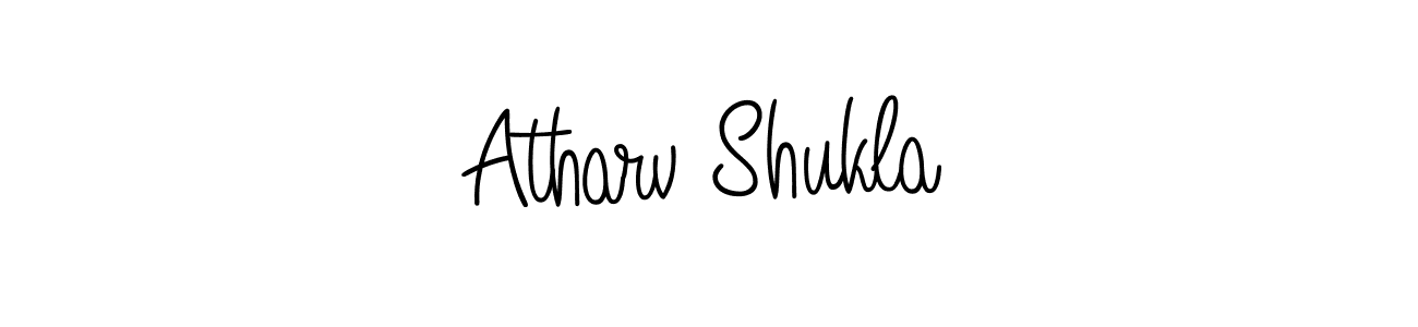 if you are searching for the best signature style for your name Atharv Shukla. so please give up your signature search. here we have designed multiple signature styles  using Angelique-Rose-font-FFP. Atharv Shukla signature style 5 images and pictures png