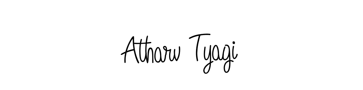 You should practise on your own different ways (Angelique-Rose-font-FFP) to write your name (Atharv Tyagi) in signature. don't let someone else do it for you. Atharv Tyagi signature style 5 images and pictures png