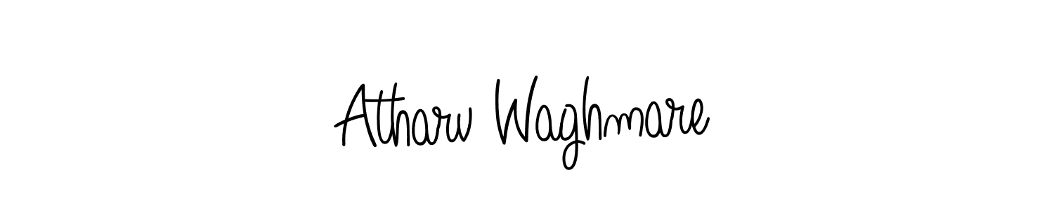Use a signature maker to create a handwritten signature online. With this signature software, you can design (Angelique-Rose-font-FFP) your own signature for name Atharv Waghmare. Atharv Waghmare signature style 5 images and pictures png