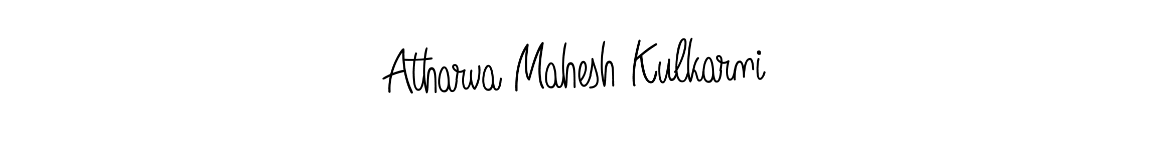Create a beautiful signature design for name Atharva Mahesh Kulkarni. With this signature (Angelique-Rose-font-FFP) fonts, you can make a handwritten signature for free. Atharva Mahesh Kulkarni signature style 5 images and pictures png