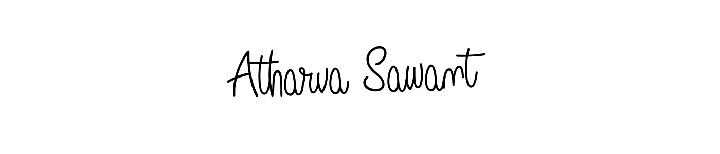 You should practise on your own different ways (Angelique-Rose-font-FFP) to write your name (Atharva Sawant) in signature. don't let someone else do it for you. Atharva Sawant signature style 5 images and pictures png