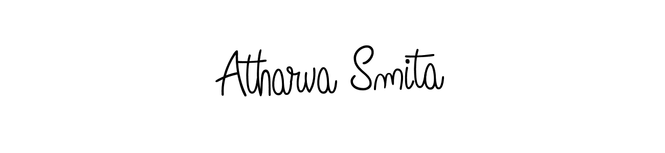 Atharva Smita stylish signature style. Best Handwritten Sign (Angelique-Rose-font-FFP) for my name. Handwritten Signature Collection Ideas for my name Atharva Smita. Atharva Smita signature style 5 images and pictures png