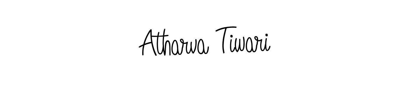 You should practise on your own different ways (Angelique-Rose-font-FFP) to write your name (Atharva Tiwari) in signature. don't let someone else do it for you. Atharva Tiwari signature style 5 images and pictures png