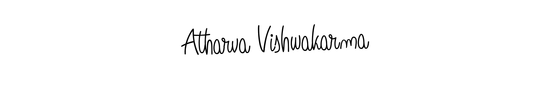 Use a signature maker to create a handwritten signature online. With this signature software, you can design (Angelique-Rose-font-FFP) your own signature for name Atharva Vishwakarma. Atharva Vishwakarma signature style 5 images and pictures png