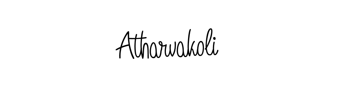 Use a signature maker to create a handwritten signature online. With this signature software, you can design (Angelique-Rose-font-FFP) your own signature for name Atharvakoli. Atharvakoli signature style 5 images and pictures png