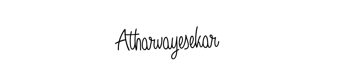 The best way (Angelique-Rose-font-FFP) to make a short signature is to pick only two or three words in your name. The name Atharvayesekar include a total of six letters. For converting this name. Atharvayesekar signature style 5 images and pictures png