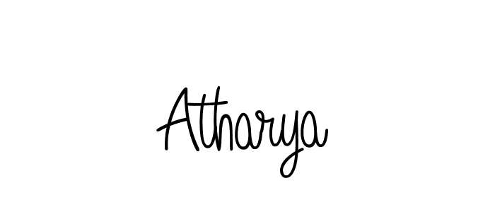 You should practise on your own different ways (Angelique-Rose-font-FFP) to write your name (Atharya) in signature. don't let someone else do it for you. Atharya signature style 5 images and pictures png