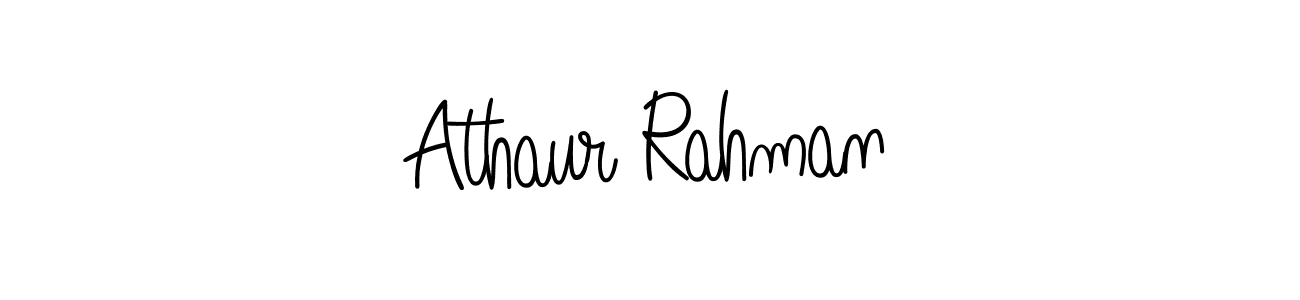 You should practise on your own different ways (Angelique-Rose-font-FFP) to write your name (Athaur Rahman) in signature. don't let someone else do it for you. Athaur Rahman signature style 5 images and pictures png