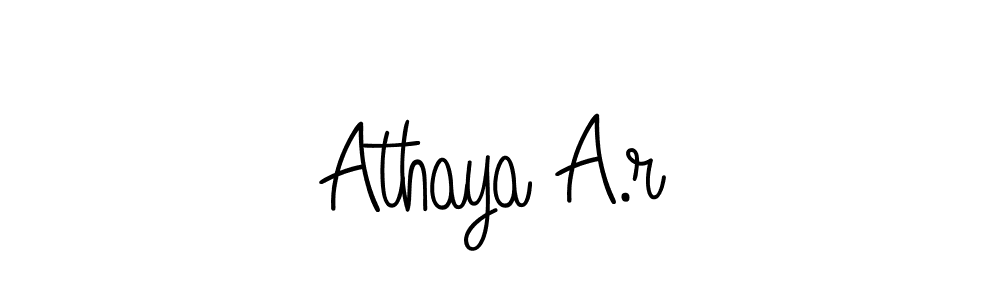 Also You can easily find your signature by using the search form. We will create Athaya A.r name handwritten signature images for you free of cost using Angelique-Rose-font-FFP sign style. Athaya A.r signature style 5 images and pictures png