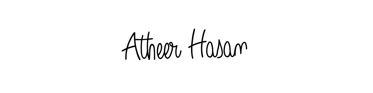 The best way (Angelique-Rose-font-FFP) to make a short signature is to pick only two or three words in your name. The name Atheer Hasan include a total of six letters. For converting this name. Atheer Hasan signature style 5 images and pictures png