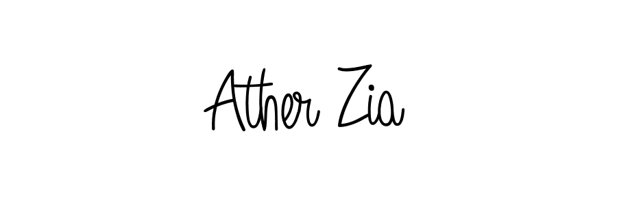 Make a beautiful signature design for name Ather Zia. With this signature (Angelique-Rose-font-FFP) style, you can create a handwritten signature for free. Ather Zia signature style 5 images and pictures png