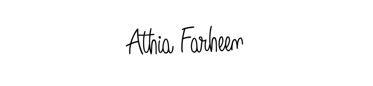 Create a beautiful signature design for name Athia Farheen. With this signature (Angelique-Rose-font-FFP) fonts, you can make a handwritten signature for free. Athia Farheen signature style 5 images and pictures png