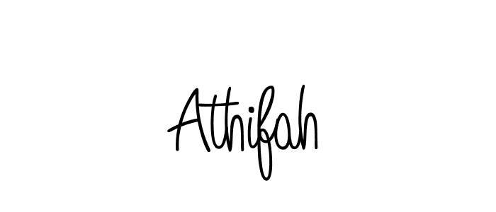 You should practise on your own different ways (Angelique-Rose-font-FFP) to write your name (Athifah) in signature. don't let someone else do it for you. Athifah signature style 5 images and pictures png