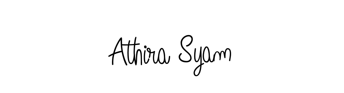 Use a signature maker to create a handwritten signature online. With this signature software, you can design (Angelique-Rose-font-FFP) your own signature for name Athira Syam. Athira Syam signature style 5 images and pictures png