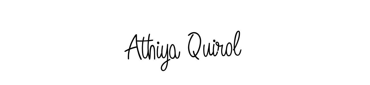 Athiya Quirol stylish signature style. Best Handwritten Sign (Angelique-Rose-font-FFP) for my name. Handwritten Signature Collection Ideas for my name Athiya Quirol. Athiya Quirol signature style 5 images and pictures png
