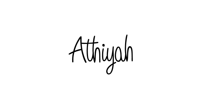 Use a signature maker to create a handwritten signature online. With this signature software, you can design (Angelique-Rose-font-FFP) your own signature for name Athiyah. Athiyah signature style 5 images and pictures png