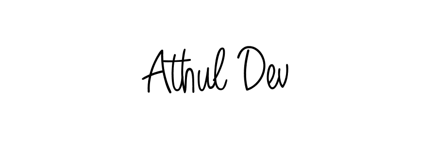 You should practise on your own different ways (Angelique-Rose-font-FFP) to write your name (Athul Dev) in signature. don't let someone else do it for you. Athul Dev signature style 5 images and pictures png