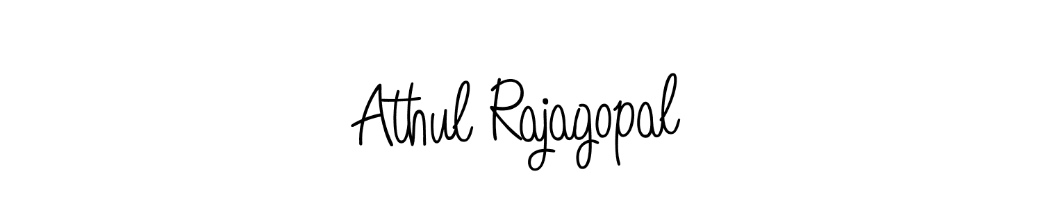 Use a signature maker to create a handwritten signature online. With this signature software, you can design (Angelique-Rose-font-FFP) your own signature for name Athul Rajagopal. Athul Rajagopal signature style 5 images and pictures png