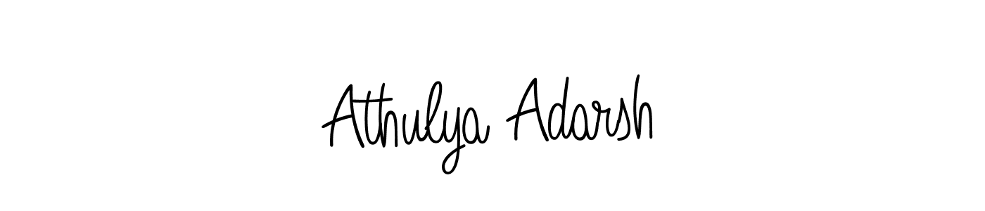 Use a signature maker to create a handwritten signature online. With this signature software, you can design (Angelique-Rose-font-FFP) your own signature for name Athulya Adarsh. Athulya Adarsh signature style 5 images and pictures png