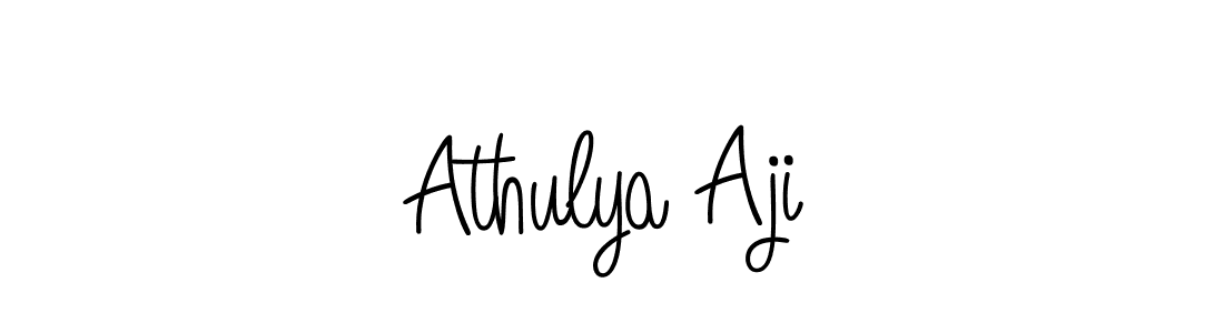 Use a signature maker to create a handwritten signature online. With this signature software, you can design (Angelique-Rose-font-FFP) your own signature for name Athulya Aji. Athulya Aji signature style 5 images and pictures png