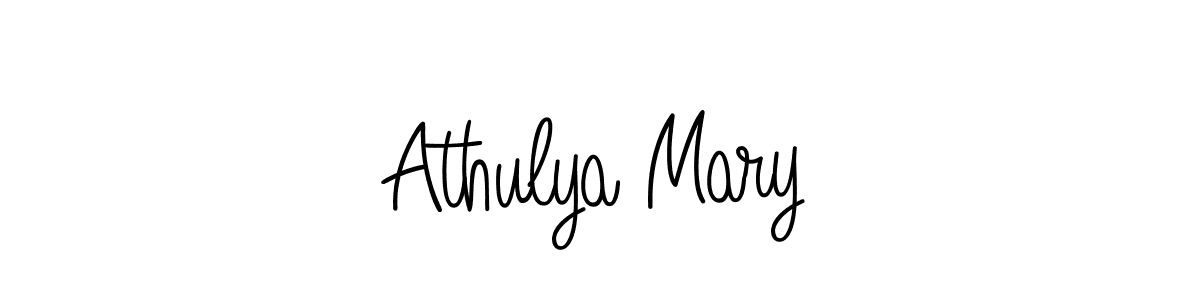 Use a signature maker to create a handwritten signature online. With this signature software, you can design (Angelique-Rose-font-FFP) your own signature for name Athulya Mary. Athulya Mary signature style 5 images and pictures png