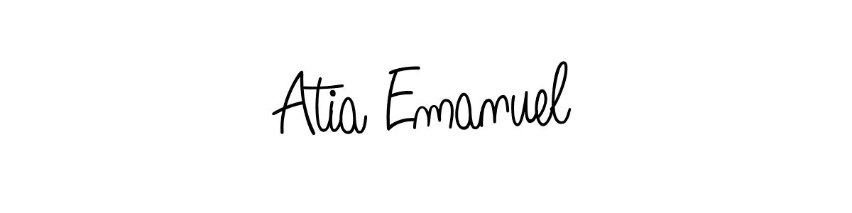 Use a signature maker to create a handwritten signature online. With this signature software, you can design (Angelique-Rose-font-FFP) your own signature for name Atia Emanuel. Atia Emanuel signature style 5 images and pictures png