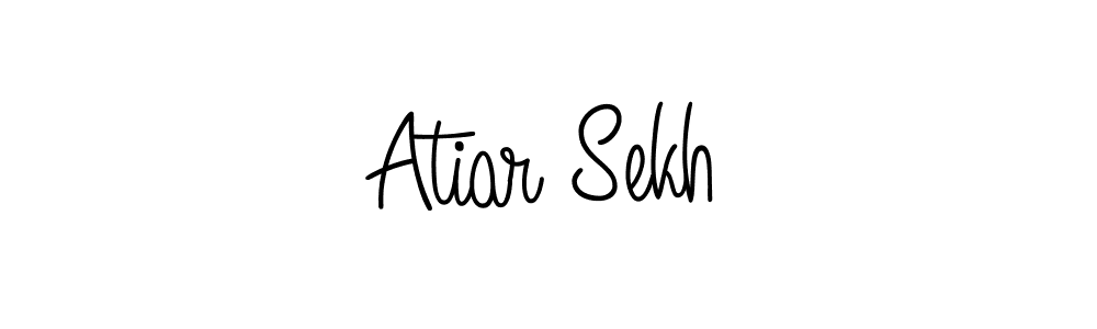 The best way (Angelique-Rose-font-FFP) to make a short signature is to pick only two or three words in your name. The name Atiar Sekh include a total of six letters. For converting this name. Atiar Sekh signature style 5 images and pictures png