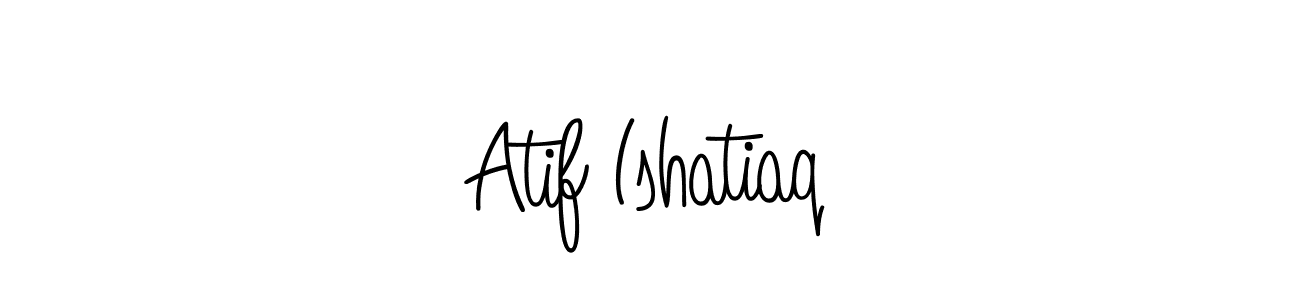 You should practise on your own different ways (Angelique-Rose-font-FFP) to write your name (Atif Ishatiaq) in signature. don't let someone else do it for you. Atif Ishatiaq signature style 5 images and pictures png