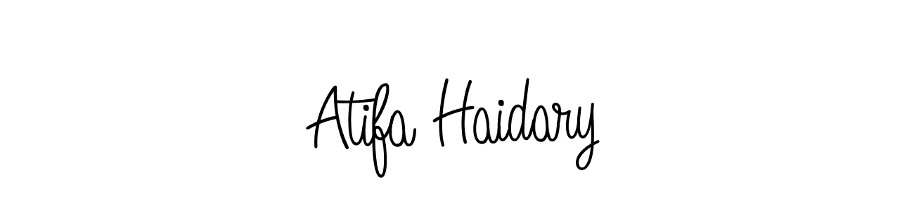 Use a signature maker to create a handwritten signature online. With this signature software, you can design (Angelique-Rose-font-FFP) your own signature for name Atifa Haidary. Atifa Haidary signature style 5 images and pictures png