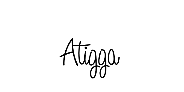 How to make Atigga name signature. Use Angelique-Rose-font-FFP style for creating short signs online. This is the latest handwritten sign. Atigga signature style 5 images and pictures png