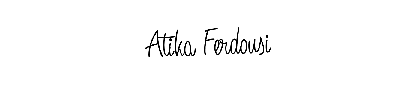 How to make Atika Ferdousi name signature. Use Angelique-Rose-font-FFP style for creating short signs online. This is the latest handwritten sign. Atika Ferdousi signature style 5 images and pictures png