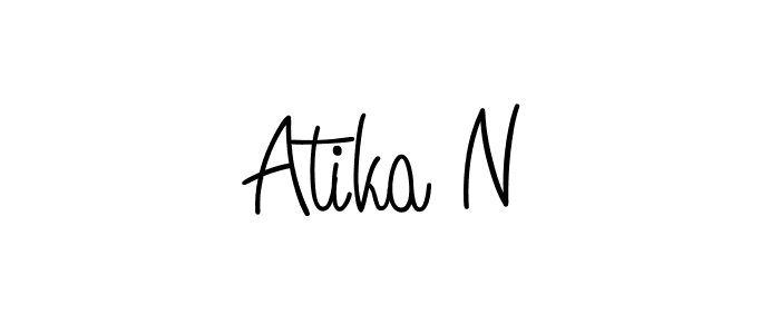 Atika N stylish signature style. Best Handwritten Sign (Angelique-Rose-font-FFP) for my name. Handwritten Signature Collection Ideas for my name Atika N. Atika N signature style 5 images and pictures png