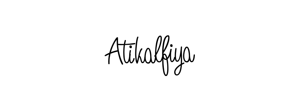 Make a beautiful signature design for name Atikalfiya. With this signature (Angelique-Rose-font-FFP) style, you can create a handwritten signature for free. Atikalfiya signature style 5 images and pictures png