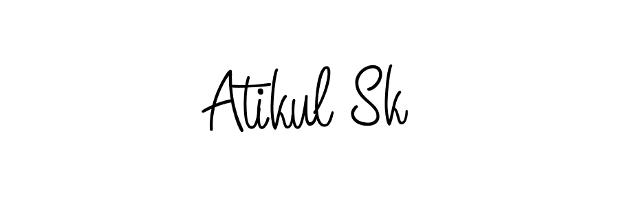 The best way (Angelique-Rose-font-FFP) to make a short signature is to pick only two or three words in your name. The name Atikul Sk include a total of six letters. For converting this name. Atikul Sk signature style 5 images and pictures png