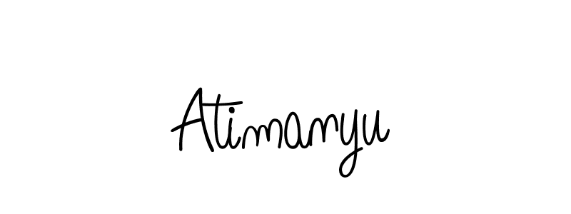 Make a beautiful signature design for name Atimanyu. With this signature (Angelique-Rose-font-FFP) style, you can create a handwritten signature for free. Atimanyu signature style 5 images and pictures png