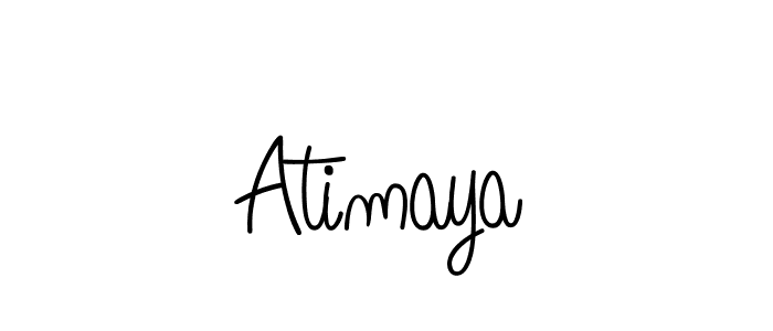 Use a signature maker to create a handwritten signature online. With this signature software, you can design (Angelique-Rose-font-FFP) your own signature for name Atimaya. Atimaya signature style 5 images and pictures png