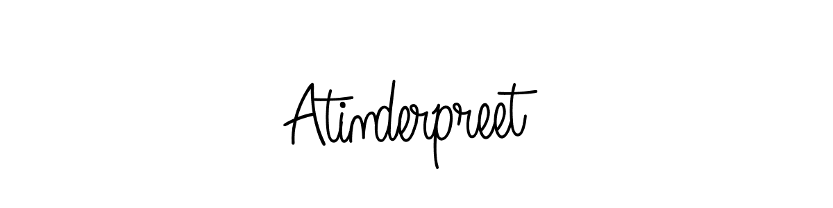 How to make Atinderpreet name signature. Use Angelique-Rose-font-FFP style for creating short signs online. This is the latest handwritten sign. Atinderpreet signature style 5 images and pictures png