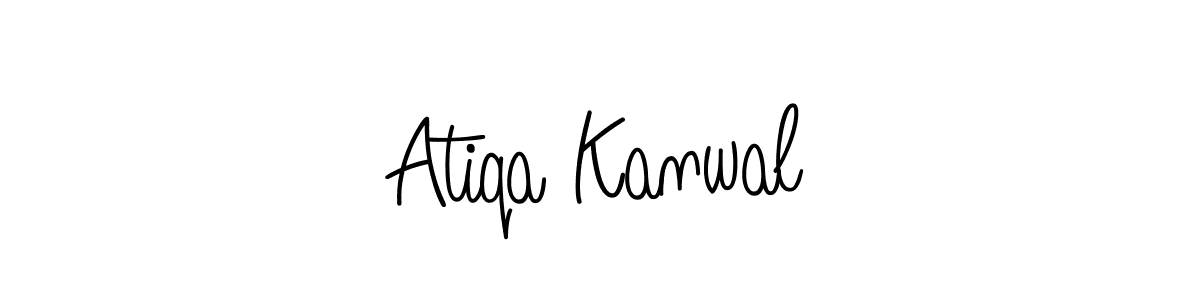 Create a beautiful signature design for name Atiqa Kanwal. With this signature (Angelique-Rose-font-FFP) fonts, you can make a handwritten signature for free. Atiqa Kanwal signature style 5 images and pictures png