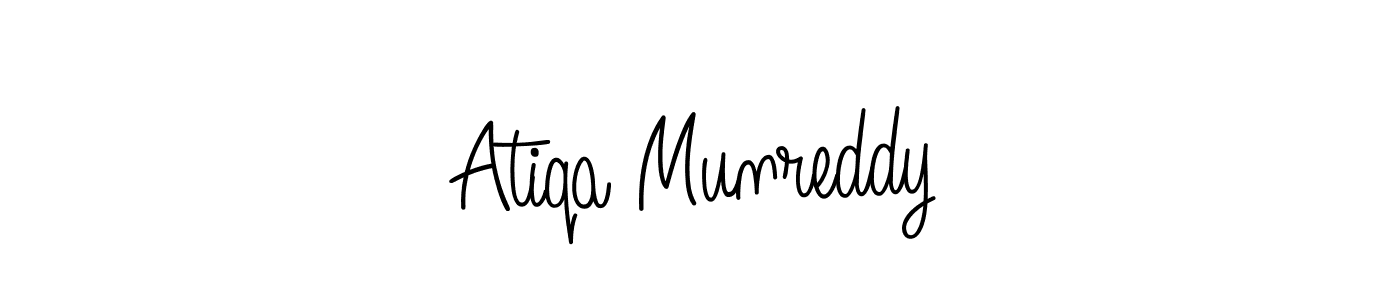 How to make Atiqa Munreddy name signature. Use Angelique-Rose-font-FFP style for creating short signs online. This is the latest handwritten sign. Atiqa Munreddy signature style 5 images and pictures png